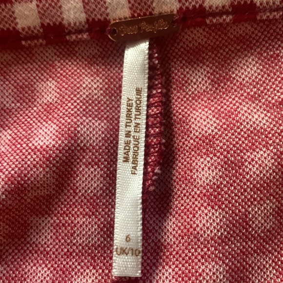 Red checkered pants from Free People SZ 6 - Picture 7 of 8